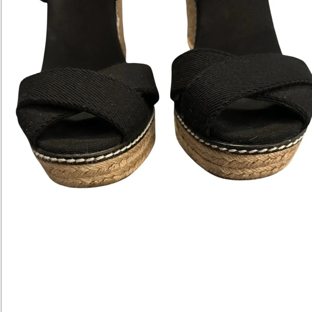 Tory Burch Adonis Black Wedge Espradrille